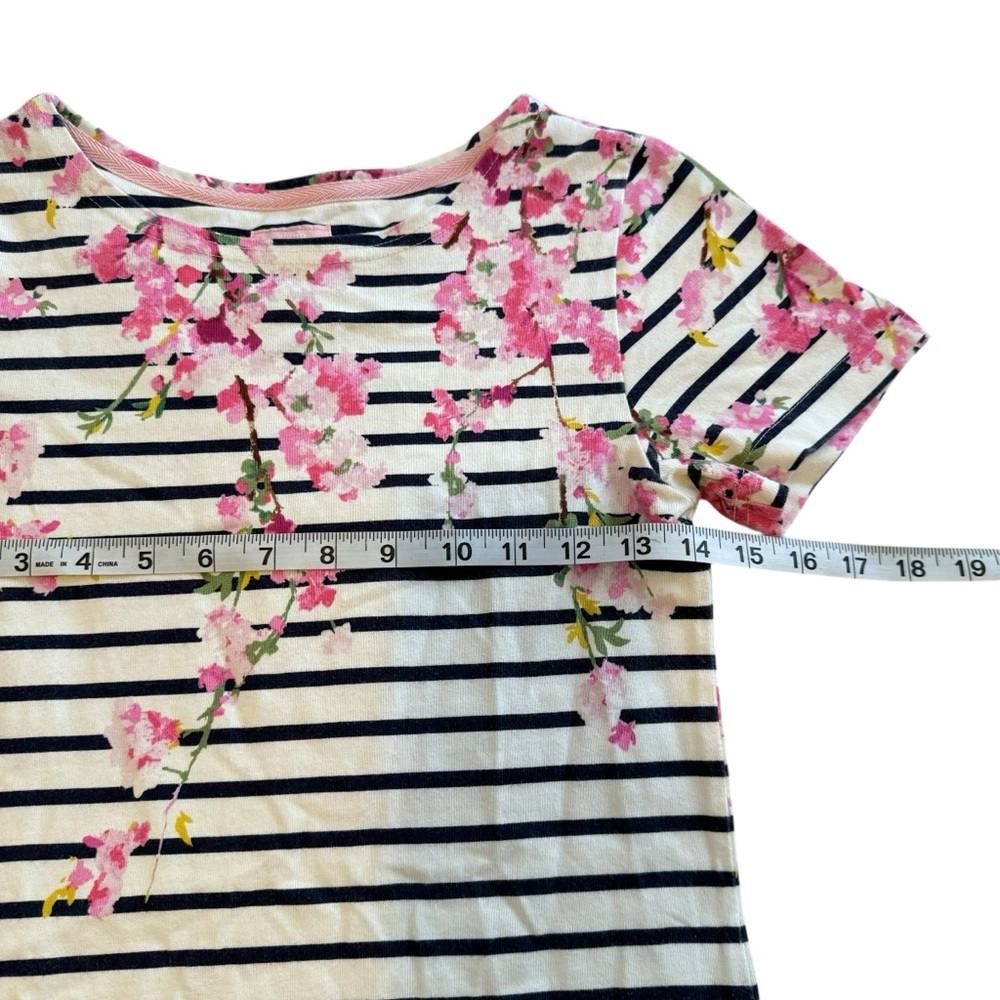 Joules Clothing Floral Print Womens Mini Striped T-Shirt Dress Size 2 - Picture 6 of 11